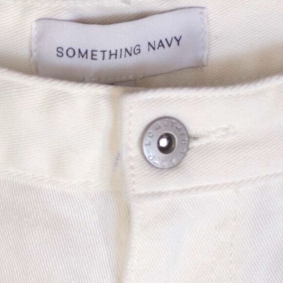 REVOLVE Something Navy Nina Denim Pants with Slit in White Flaws 6 - Picture 7 of 10